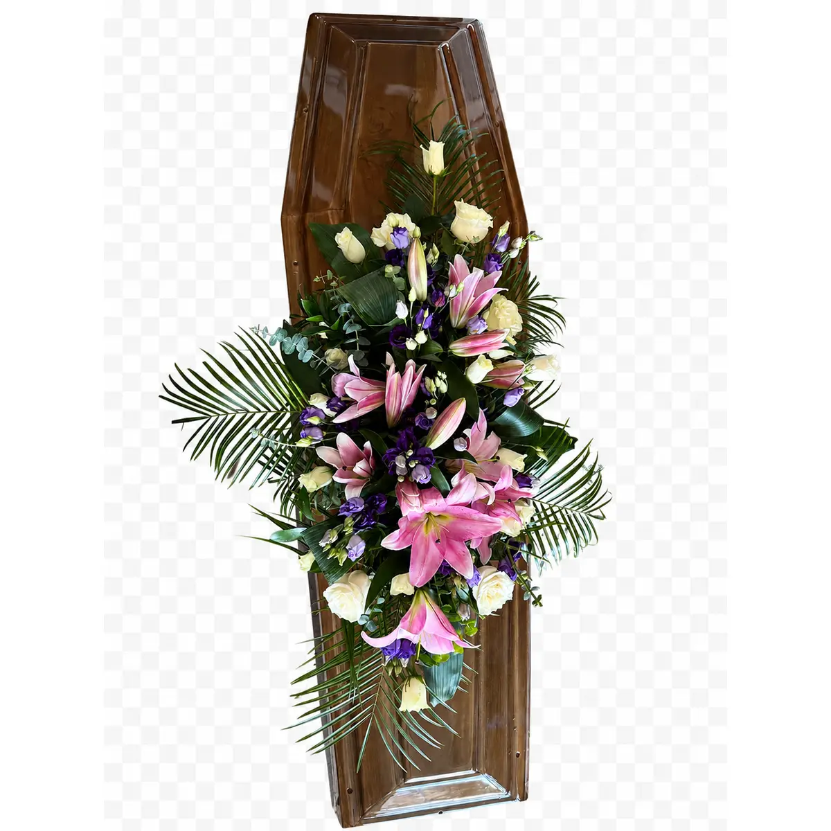 aranjament-funerar-crini-roz-trandafiri-albi