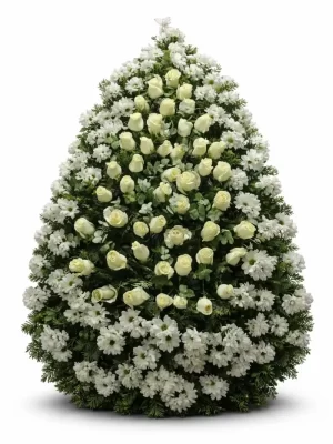Coroană Funerară C19 Trandafiri și Crizanteme.